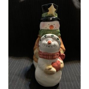 SNOWMAN COUPLE SALT PEPPER SHAKERS Winter Christmas Holiday